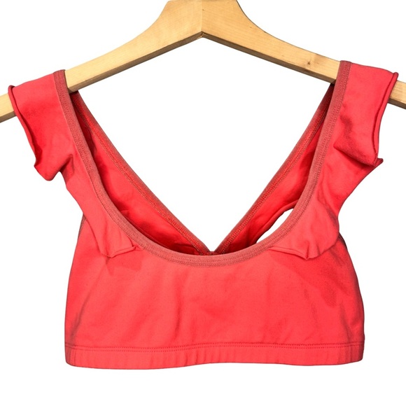 Beyond Yoga Ruffle Frill Seeker Sports Bra Pink Coral Women’s Small - Picture 8 of 8